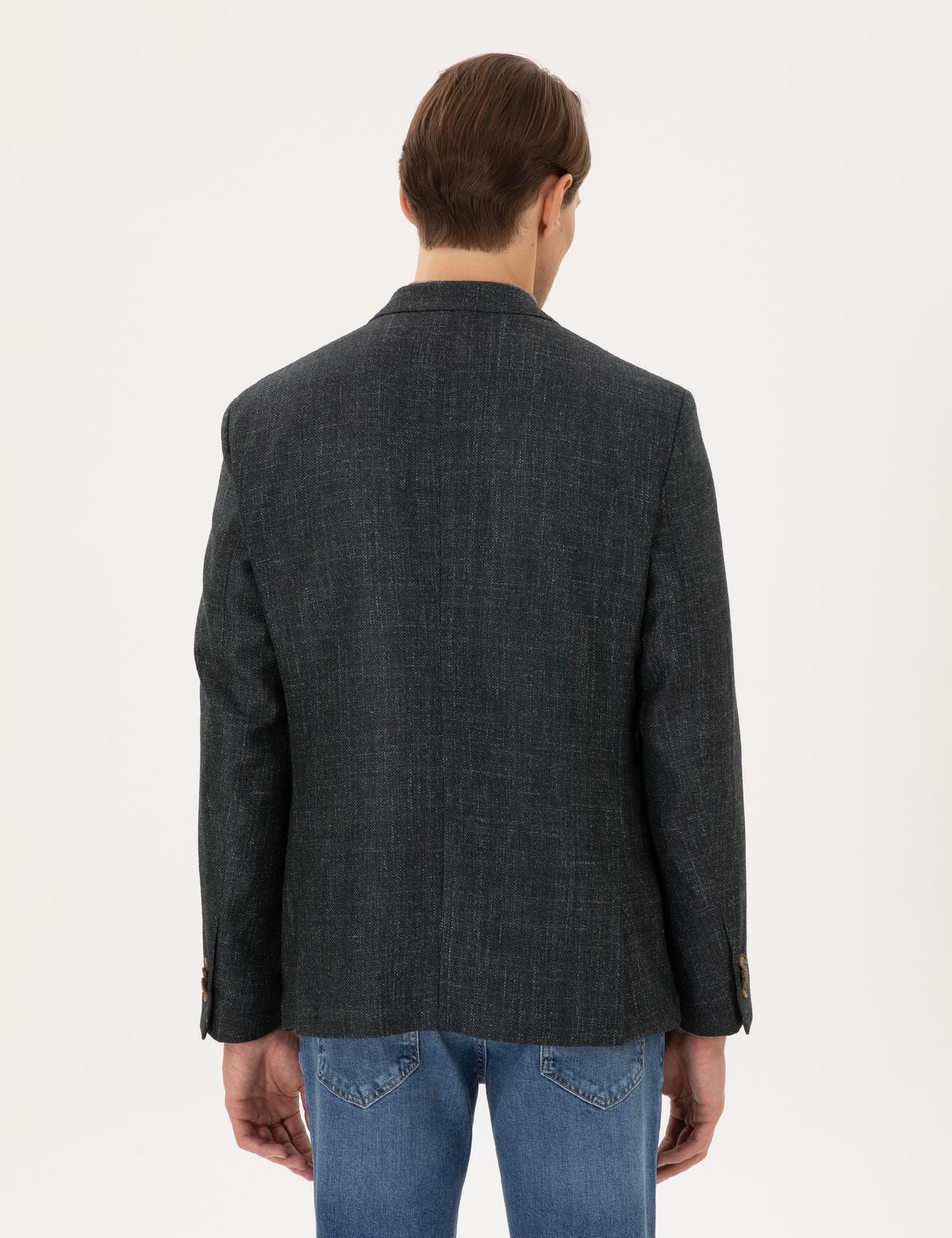 Koyu Yeşil Slim Fit Ceket - 50291934044