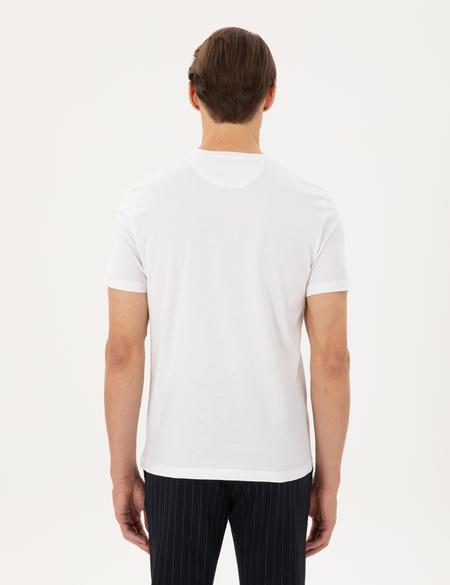 Beyaz Slim Fit Tişört - 50292118004