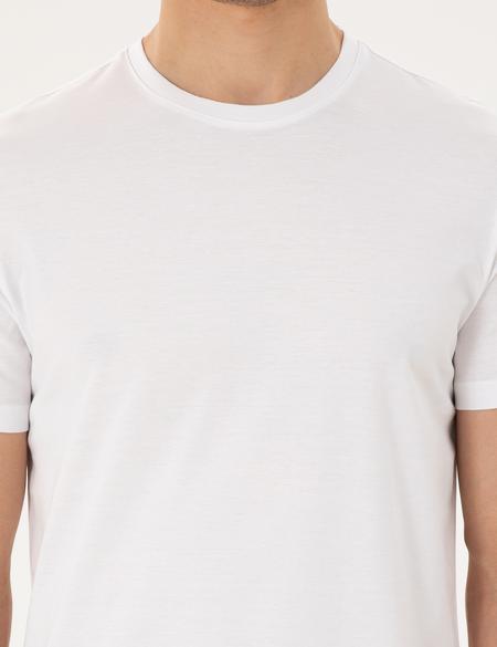 Beyaz Slim Fit Tişört - 50292118004