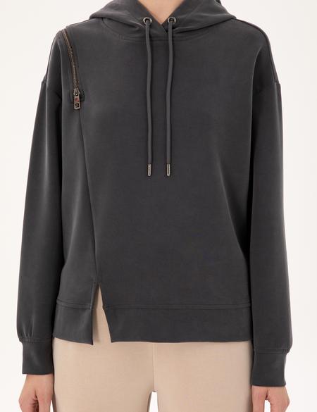 Antrasit Oversize Modal Kumaş Sweatshirt - 50290980026