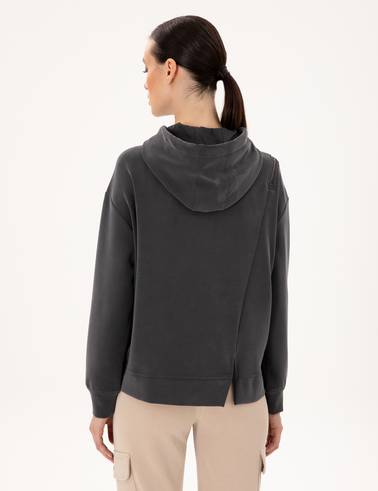 Antrasit Oversize Modal Kumaş Sweatshirt