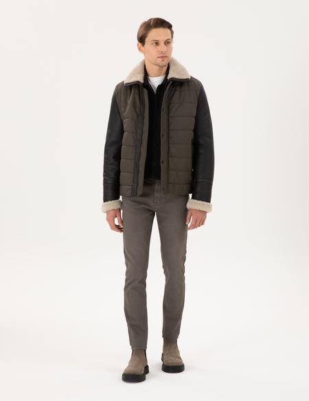 Haki Deri Ceket - 50303444001