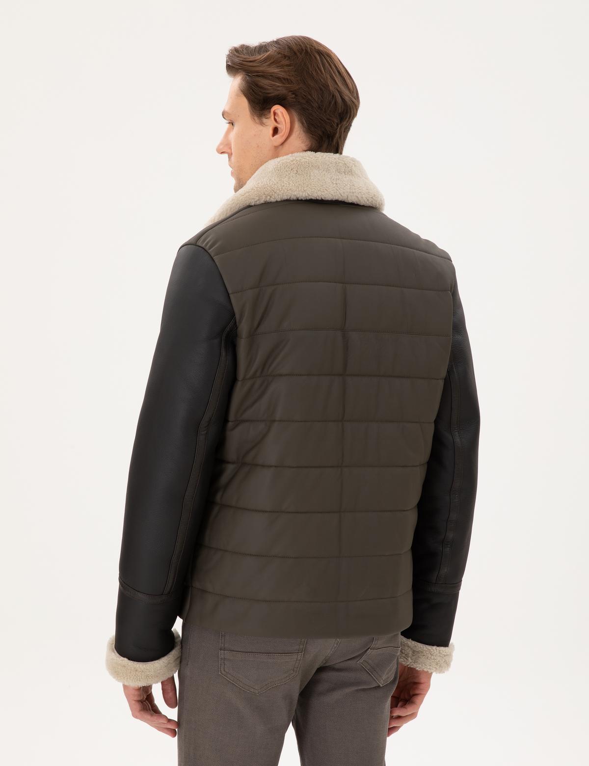 Haki Deri Ceket - 50303444001