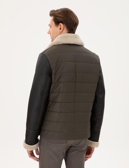 Haki Deri Ceket - 50303444001