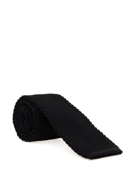 Siyah Örme Kravat - 50304114001