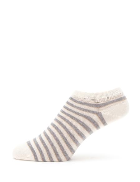 Kadın Ekru Desenli 2'li Patik Çorap - 50301613001