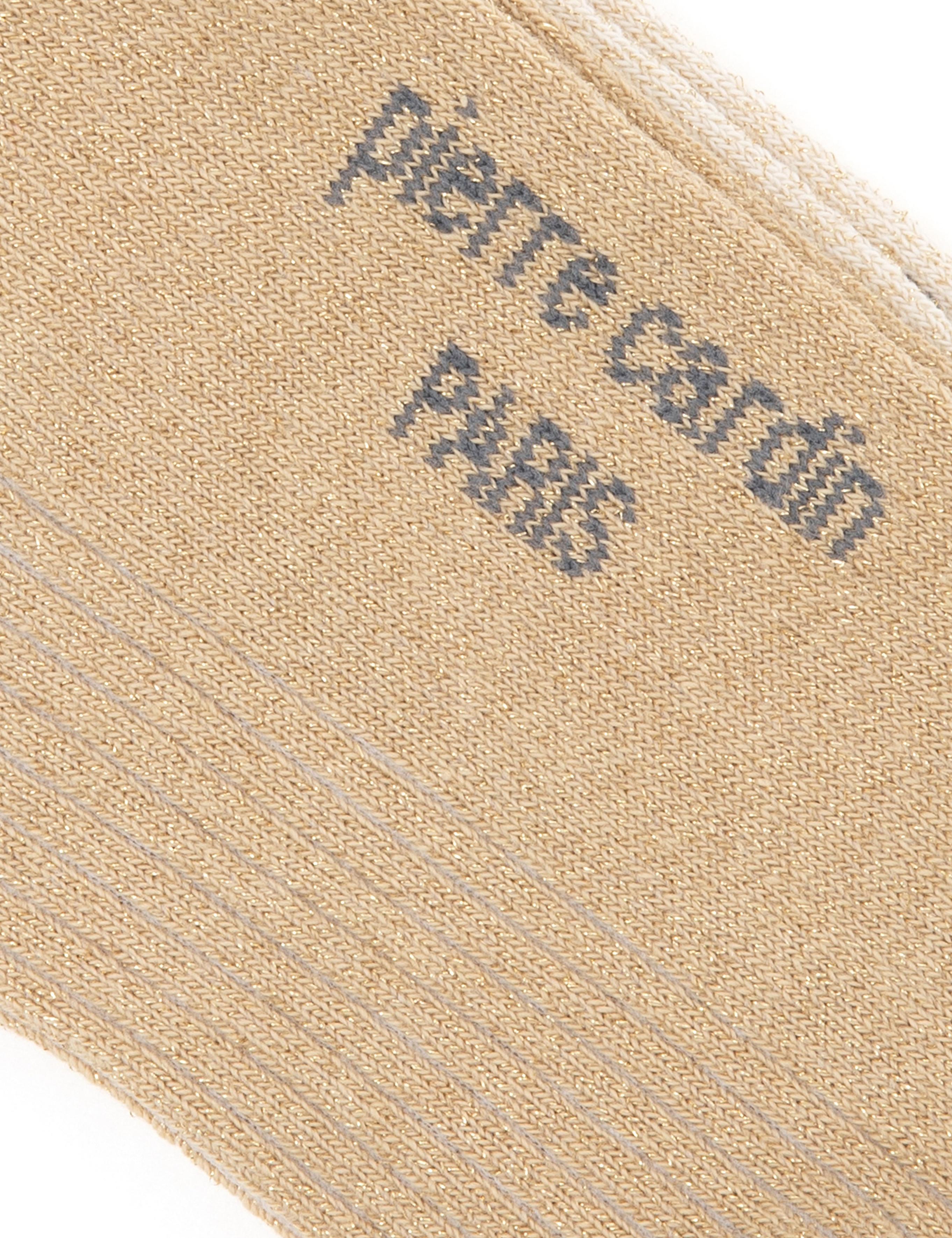 Kadın Ekru Simli 2'li Patik Çorap