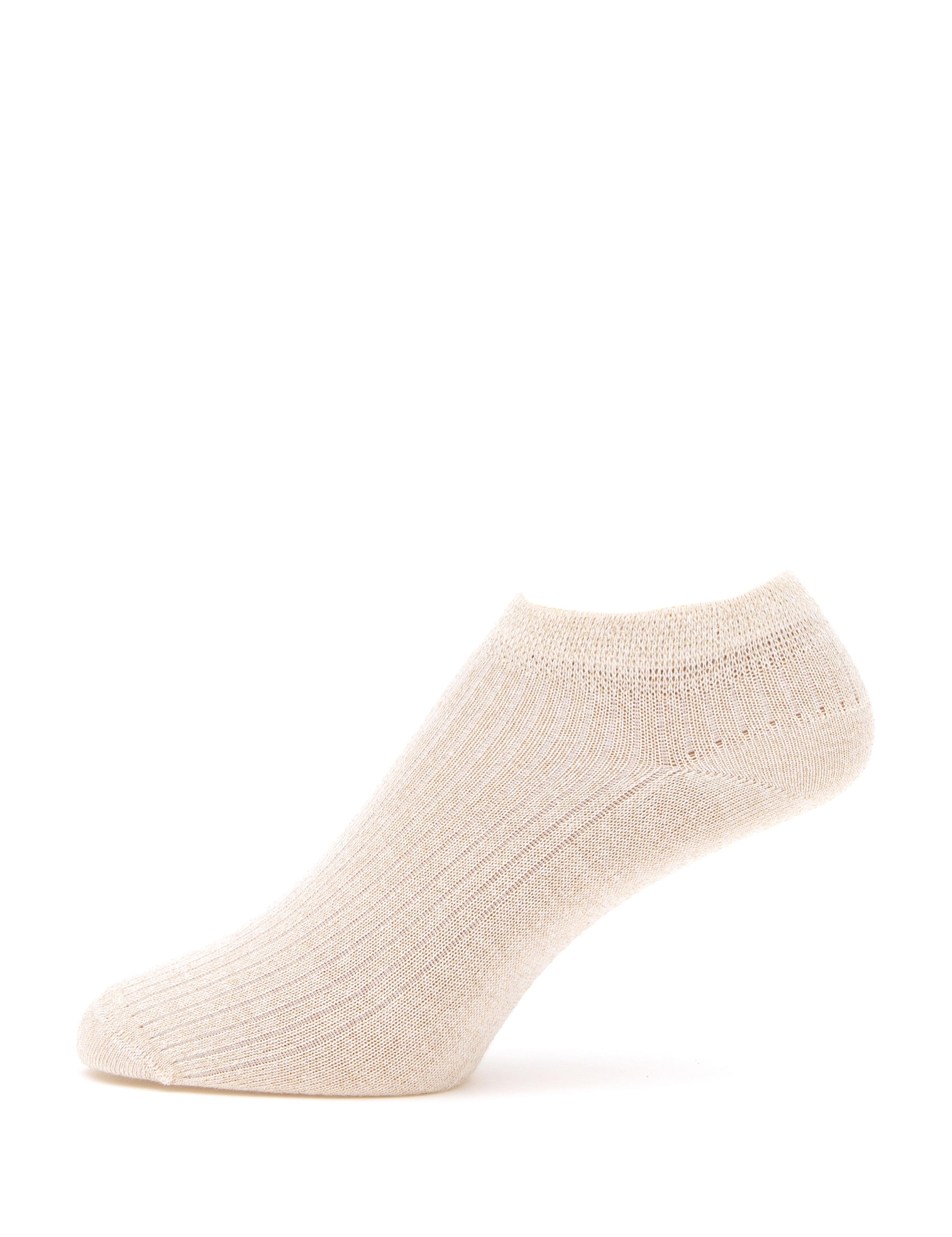 Kadın Ekru Simli 2'li Patik Çorap