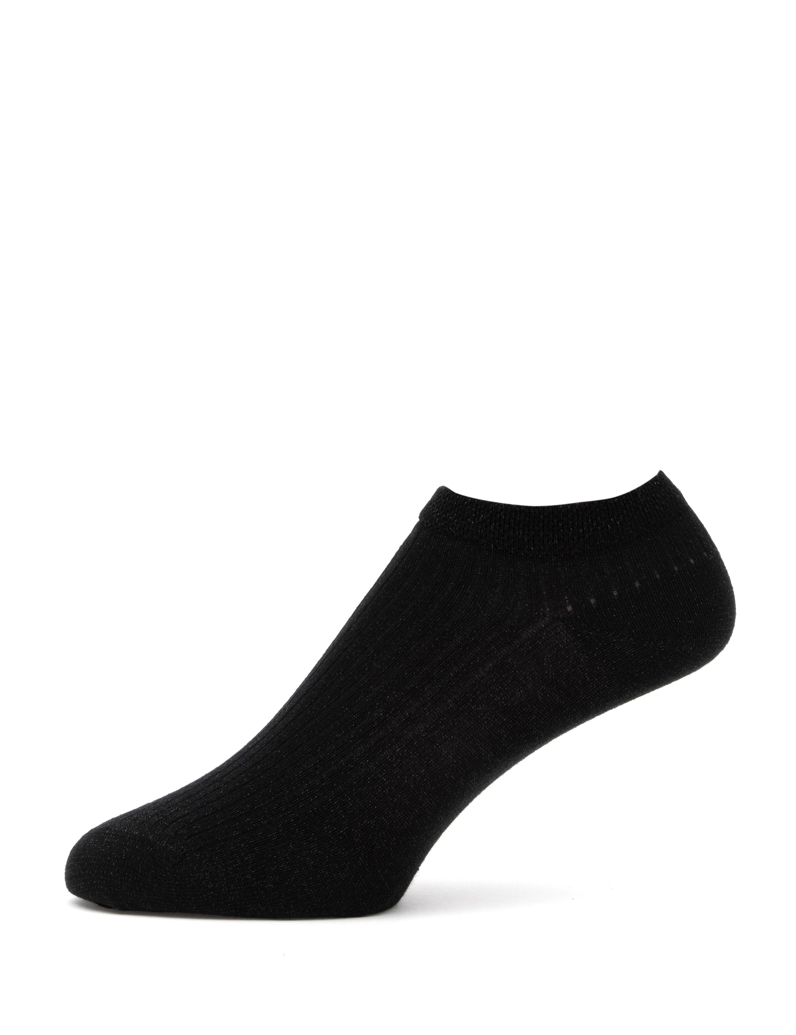 Kadın Siyah Simli 2'li Patik Çorap