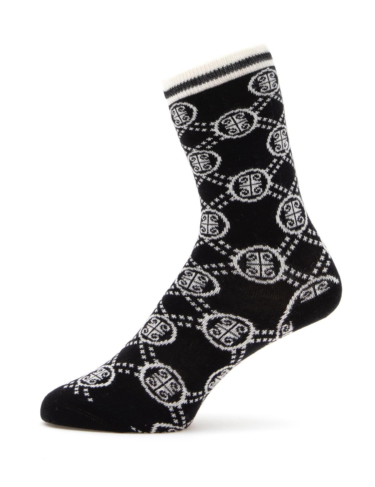 Kadın Siyah Jakarlı Çorap