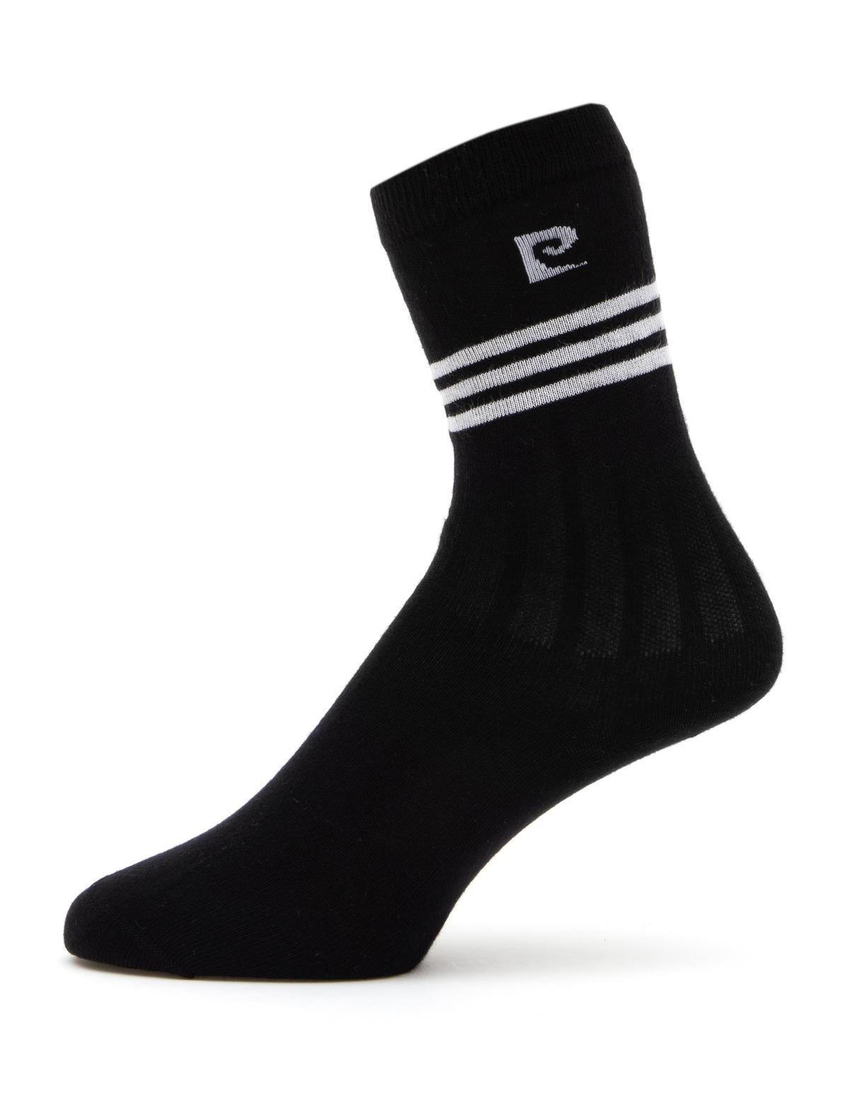 Kadın Siyah Logolu Soket Çorap