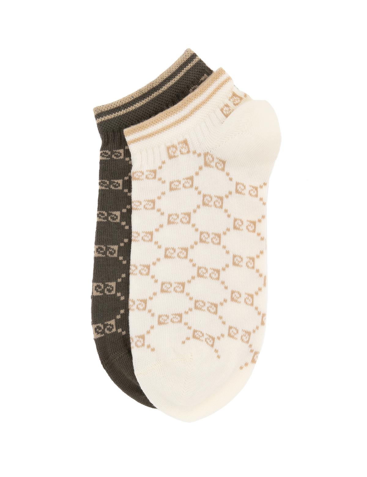 Kadın Ekru 2'li Patik Çorap