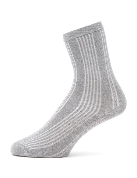 Kadın Gri Simli Soket Çorap - 50301636001