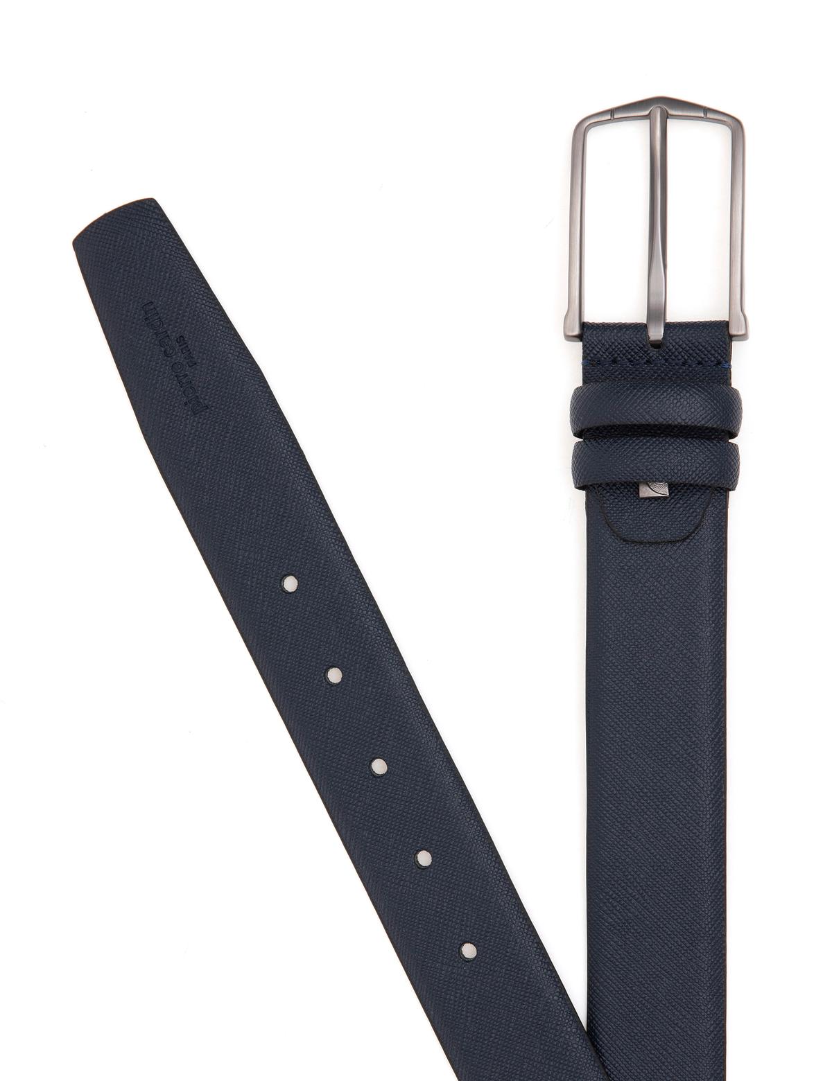 Lacivert %100 Deri Kemer