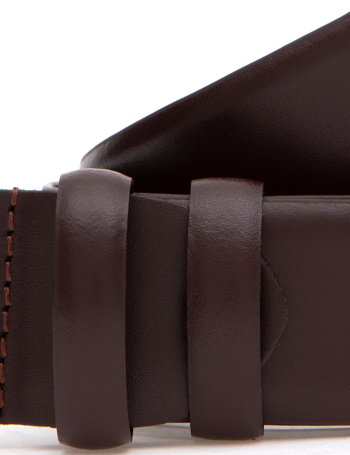 Kahverengi %100 Deri Denim Kemer - 50305133010