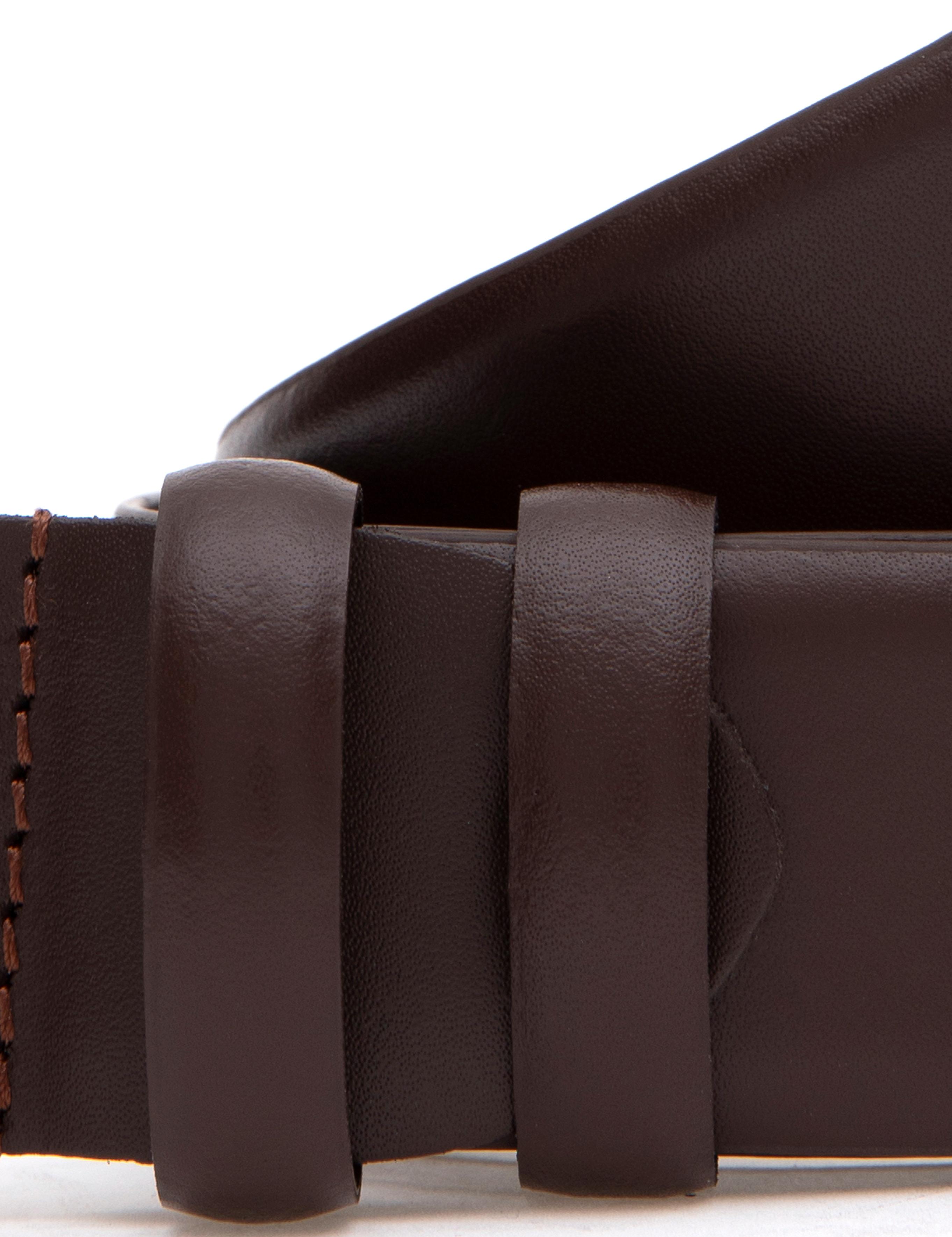 Kahverengi %100 Deri Denim Kemer