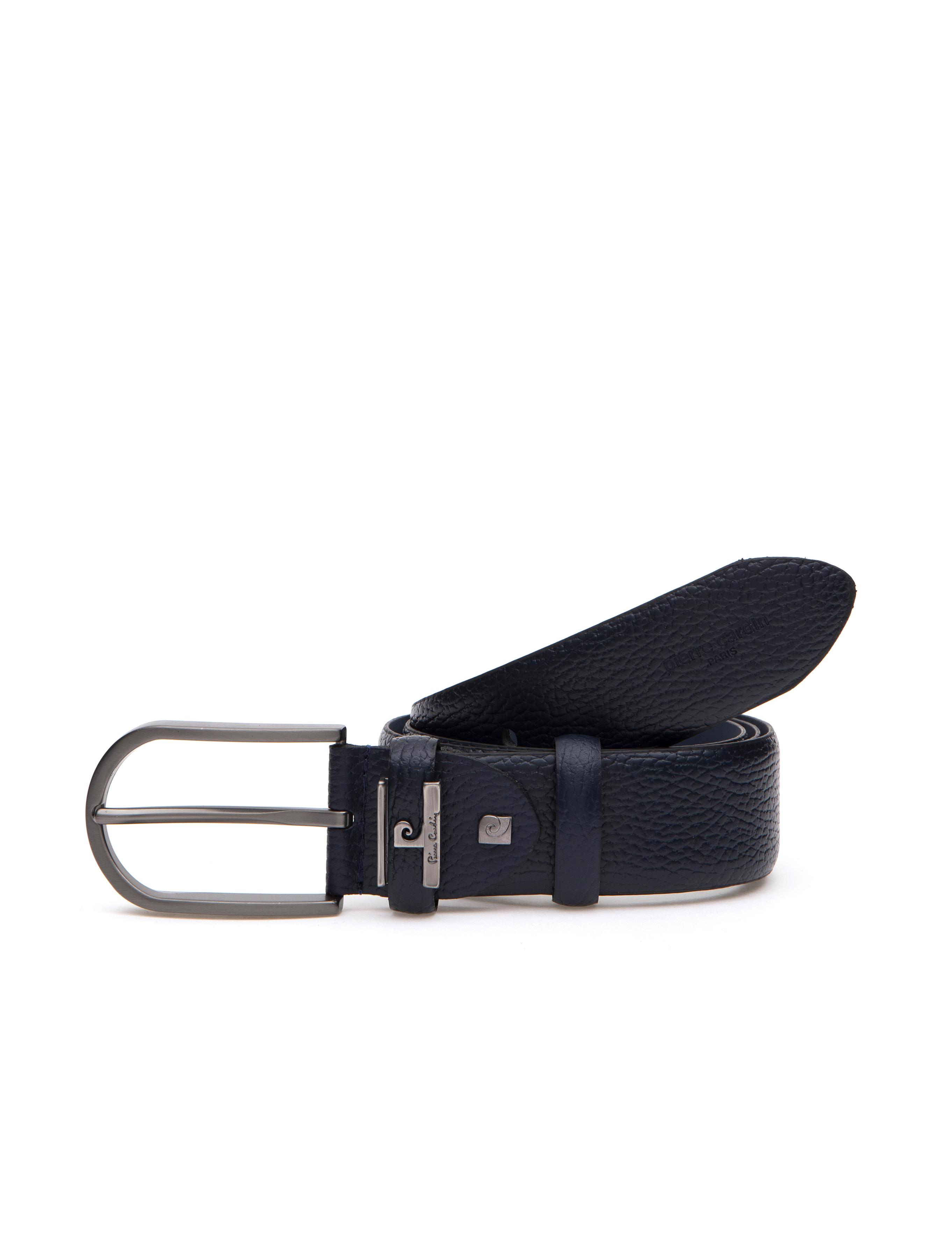 Lacivert %100 Deri Denim Kemer