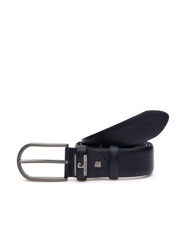 Lacivert %100 Deri Denim Kemer