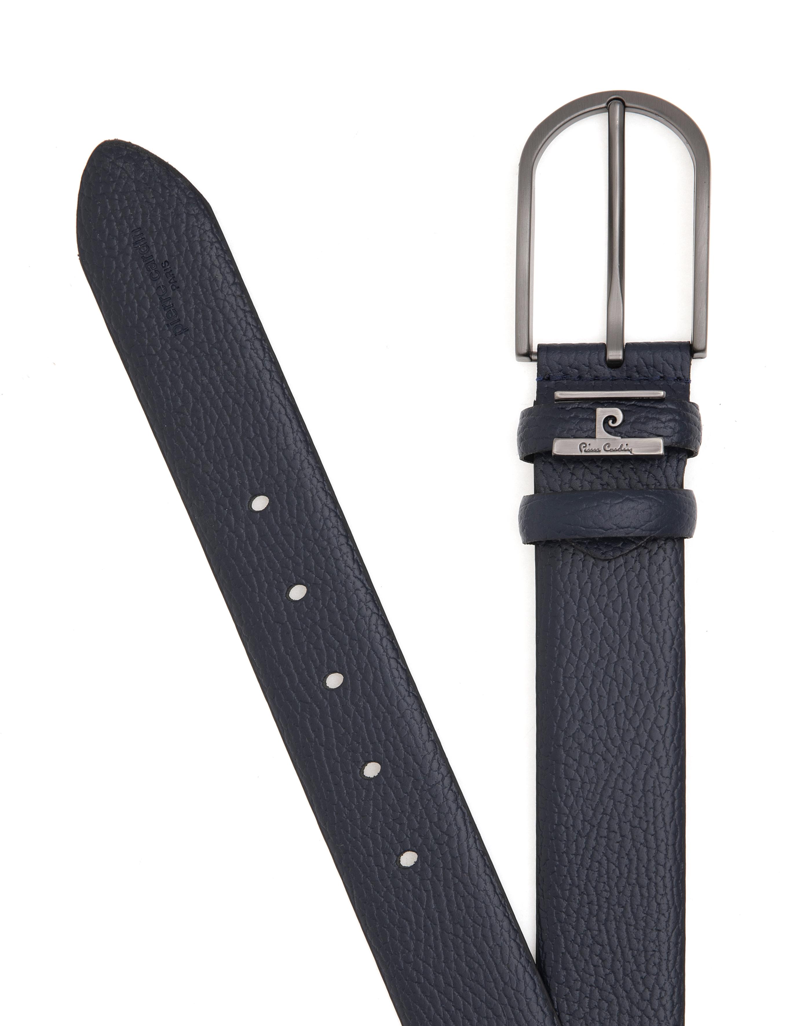 Lacivert %100 Deri Denim Kemer