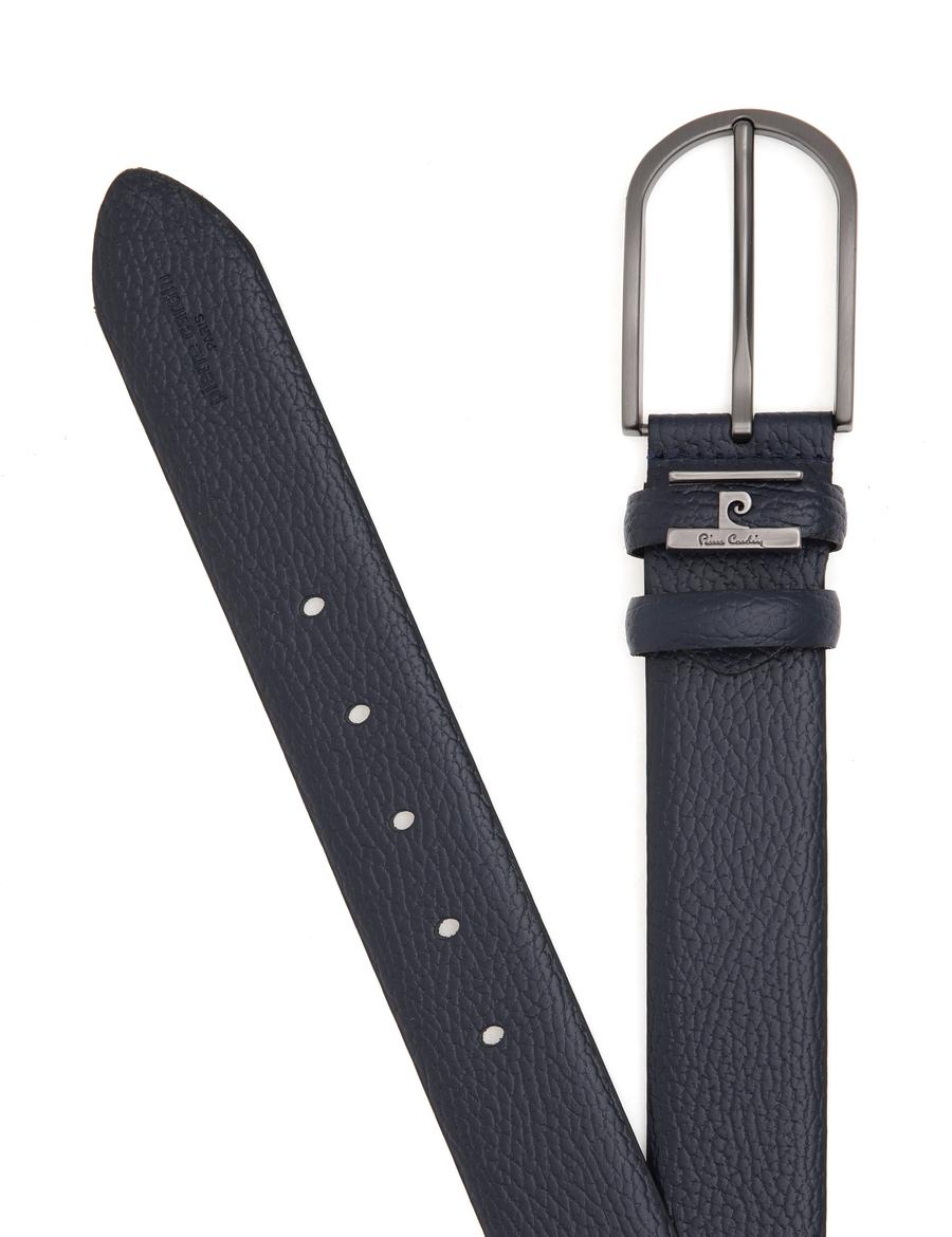 Lacivert %100 Deri Denim Kemer