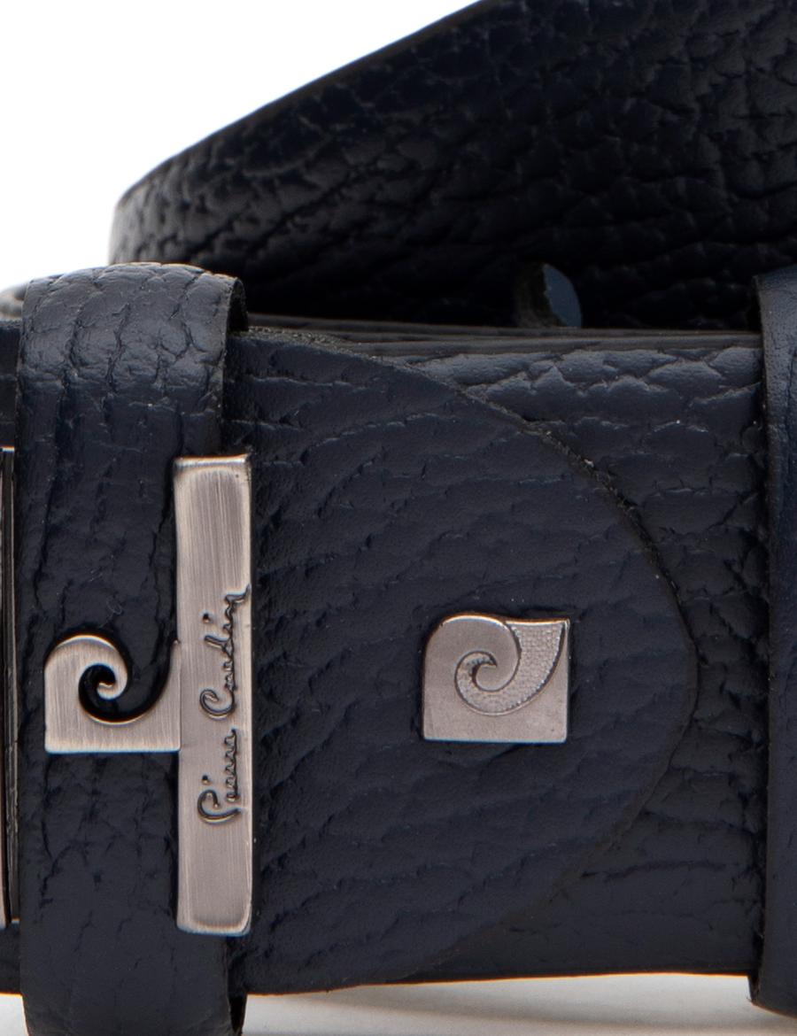 Lacivert %100 Deri Denim Kemer