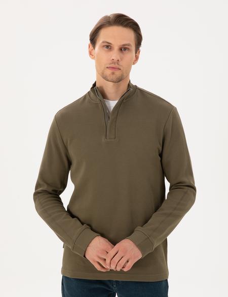 Koyu Haki Regular Fit Sweatshirt - 50296505021