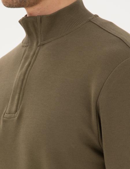 Koyu Haki Regular Fit Sweatshirt - 50296505021