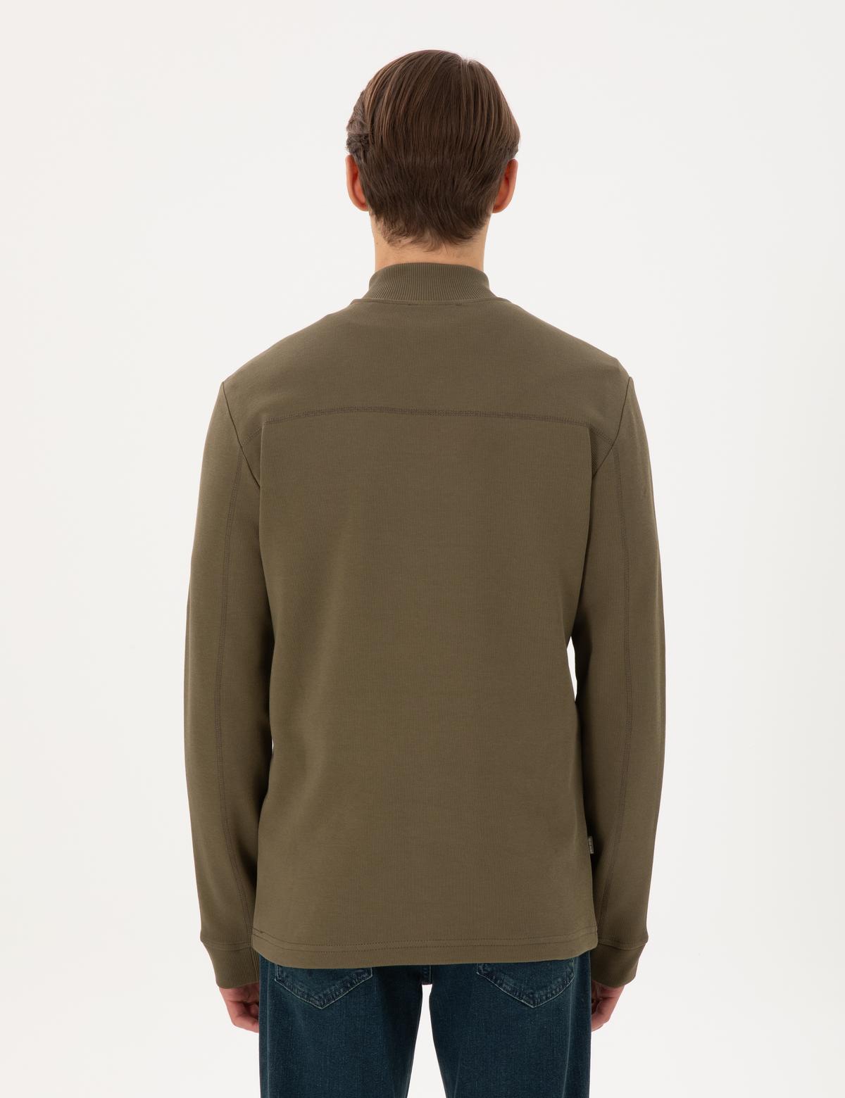 Koyu Haki Regular Fit Sweatshirt - 50296505021