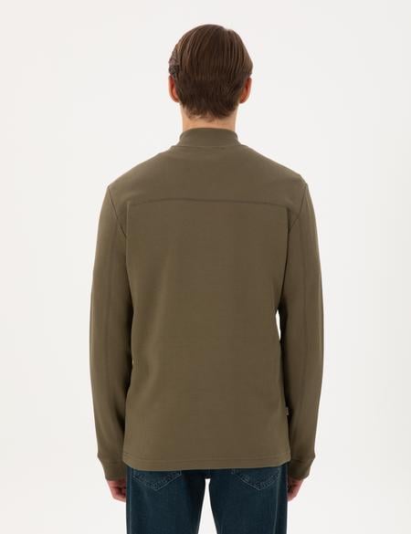 Koyu Haki Regular Fit Sweatshirt - 50296505021