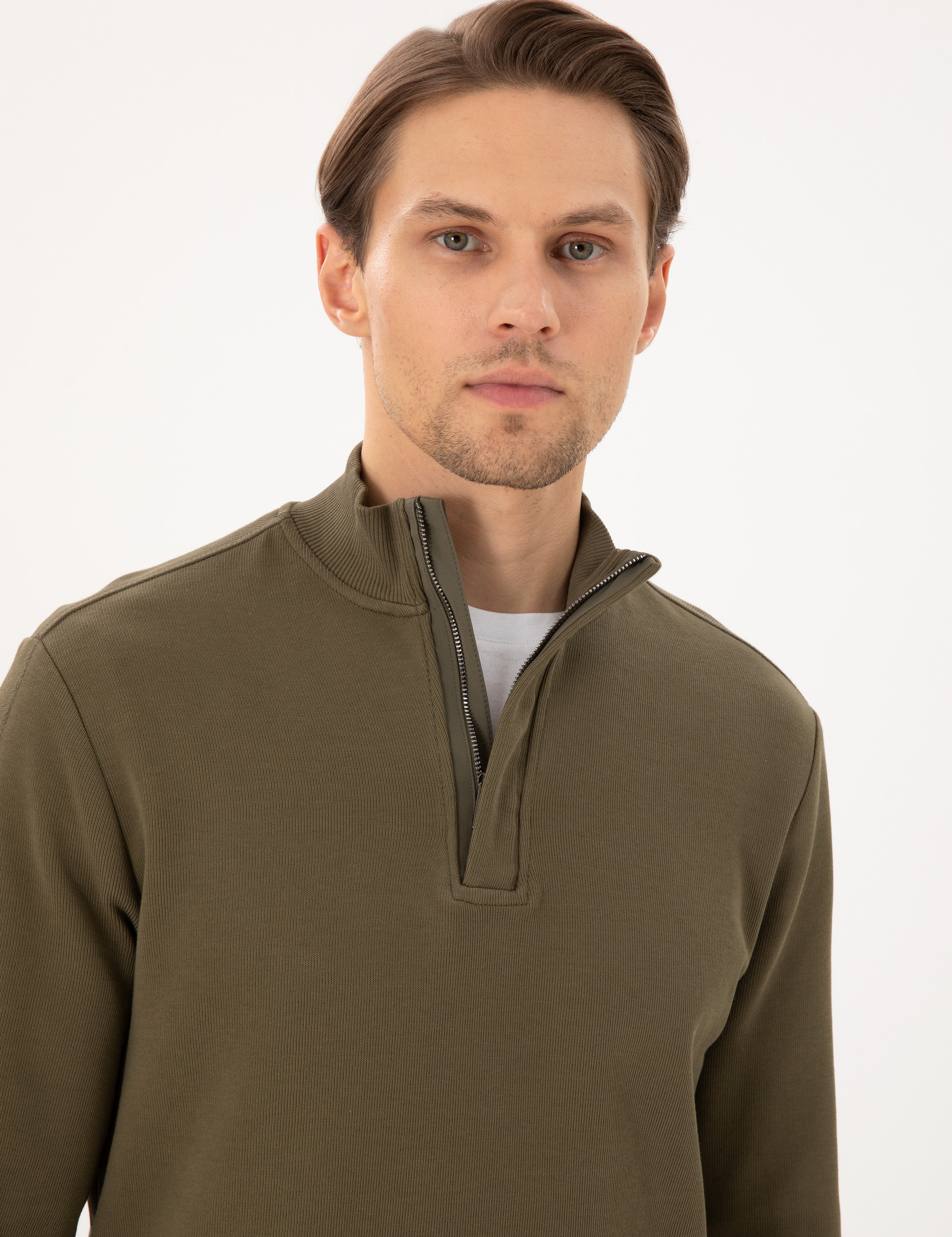 Koyu Haki Regular Fit Sweatshirt - Image 2