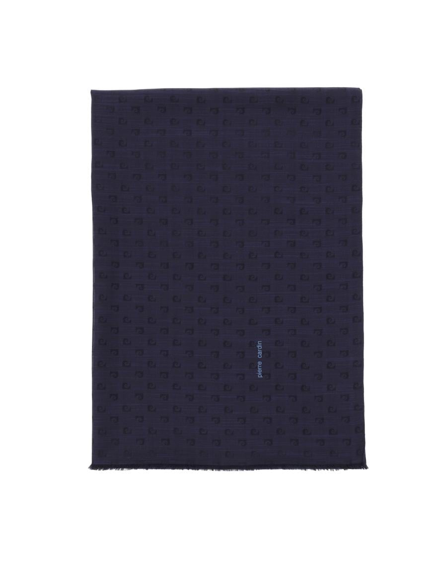 Lacivert İpek Karışımlı Şal