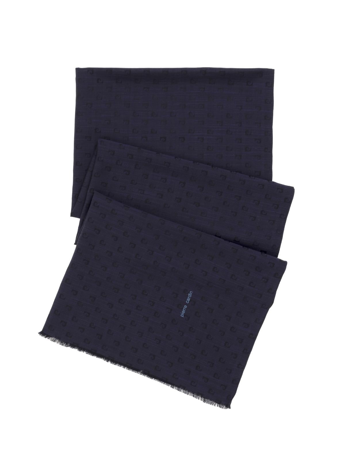 Lacivert İpek Karışımlı Şal