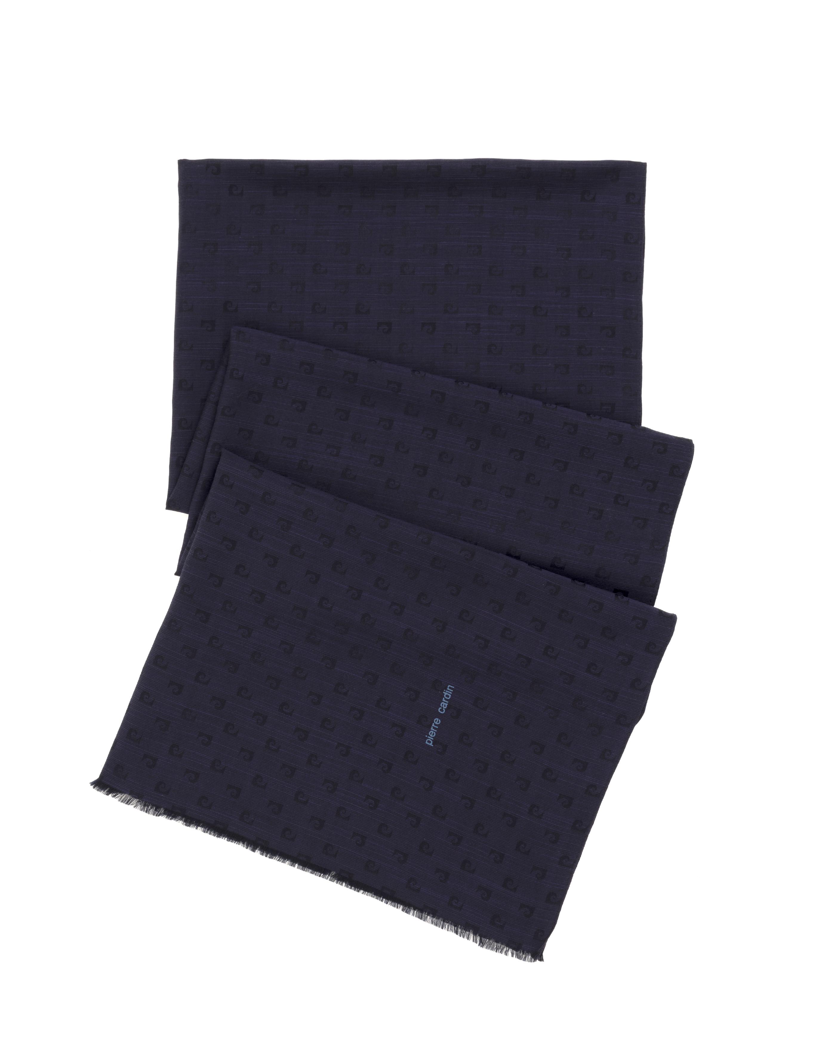 Lacivert İpek Karışımlı Şal