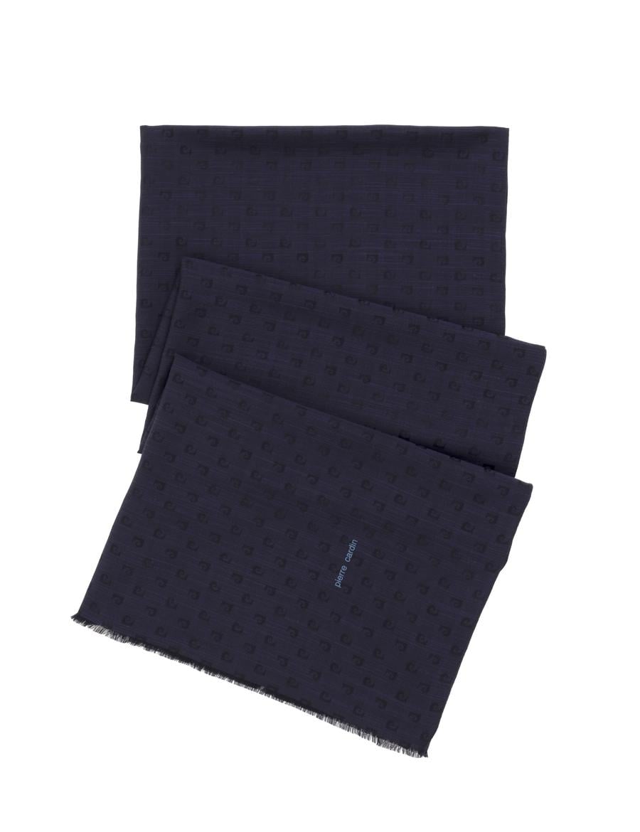 Lacivert İpek Karışımlı Şal