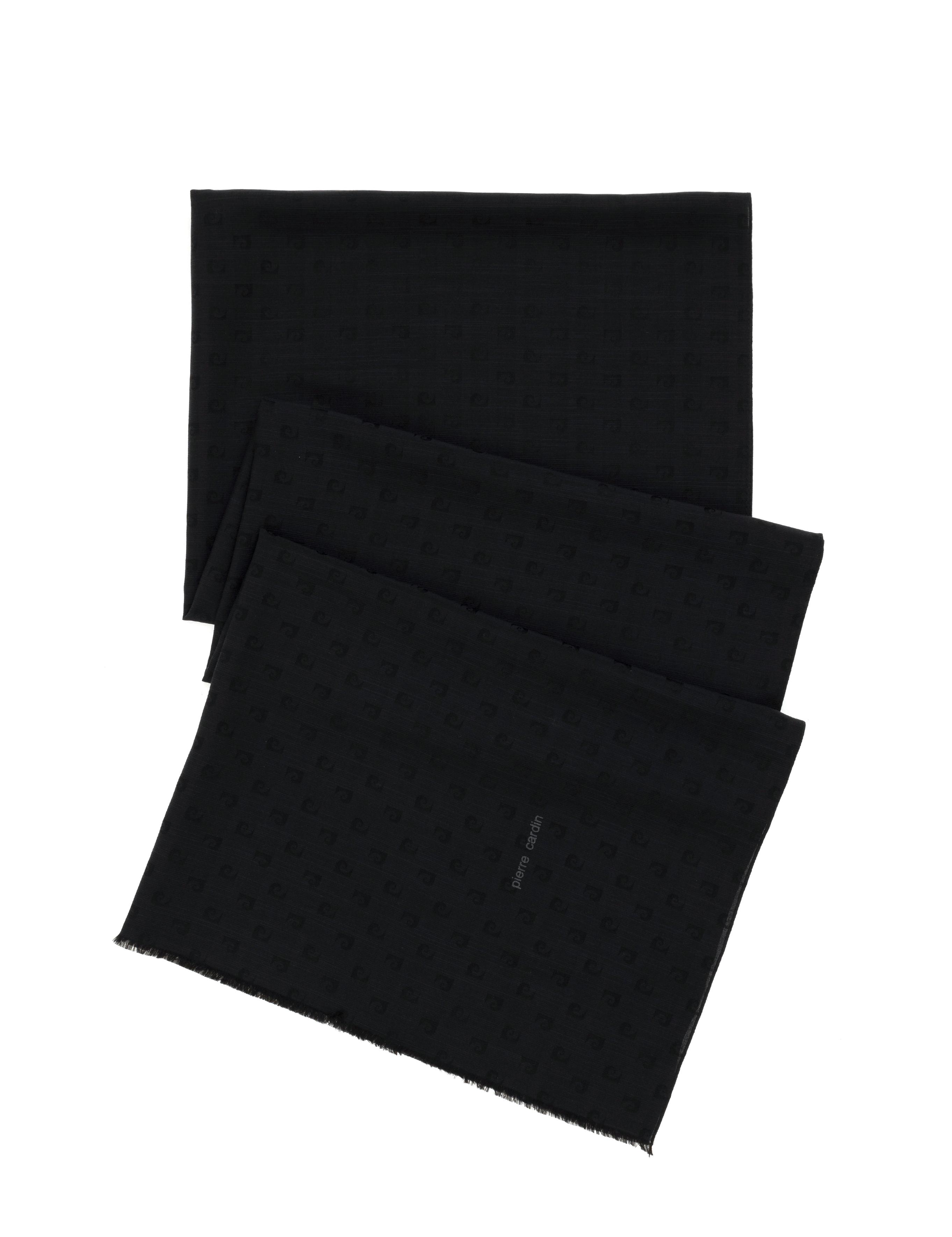 Siyah İpek Karışımlı Şal