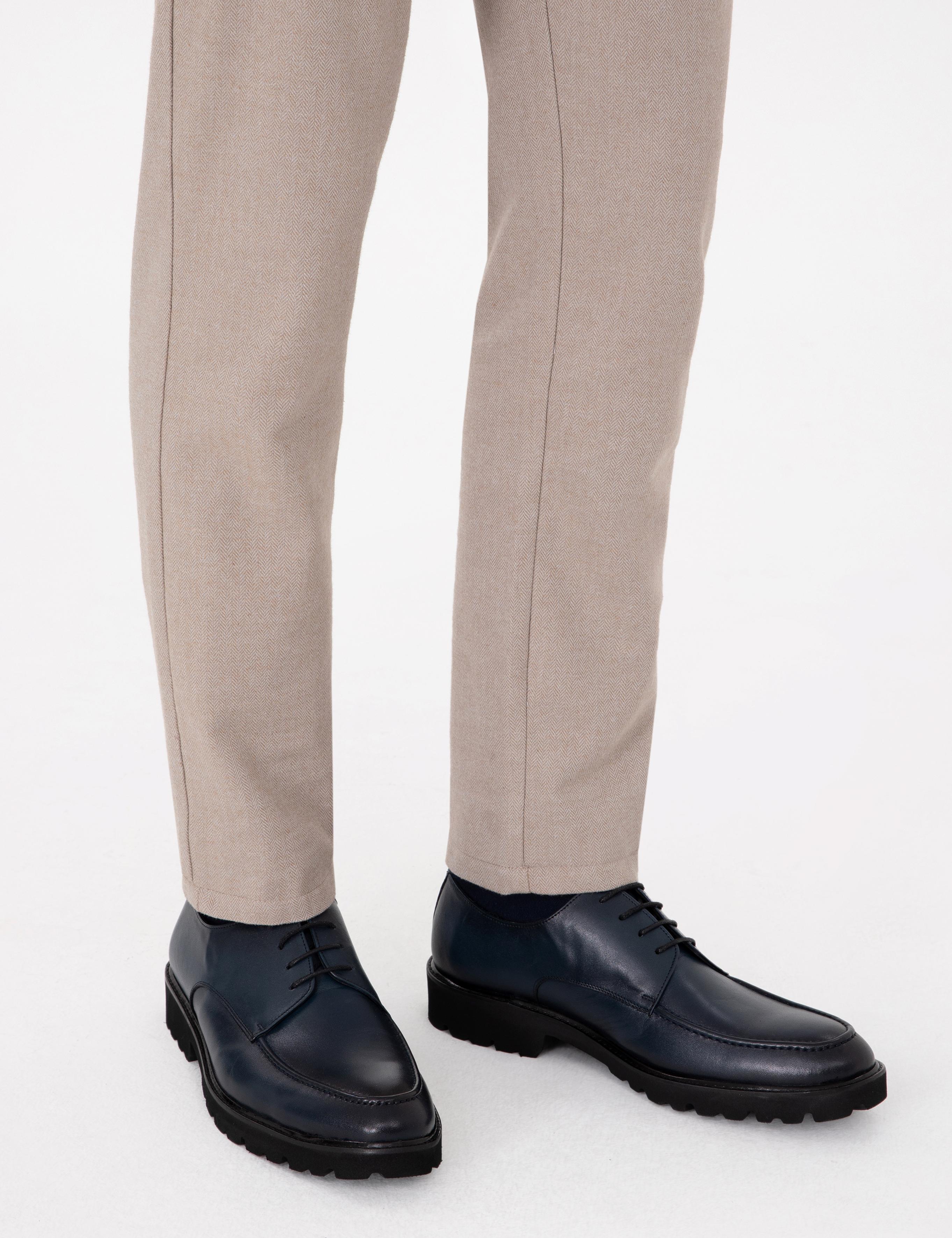 Lacivert %100 Deri Casual Ayakkabı