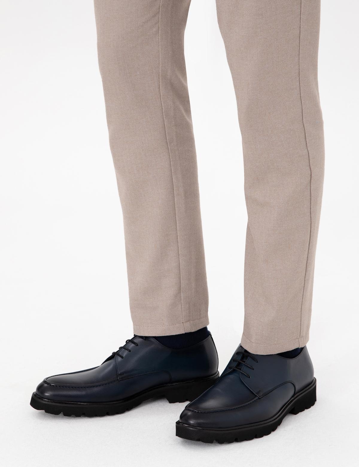 Lacivert %100 Deri Casual Ayakkabı - 50298532019