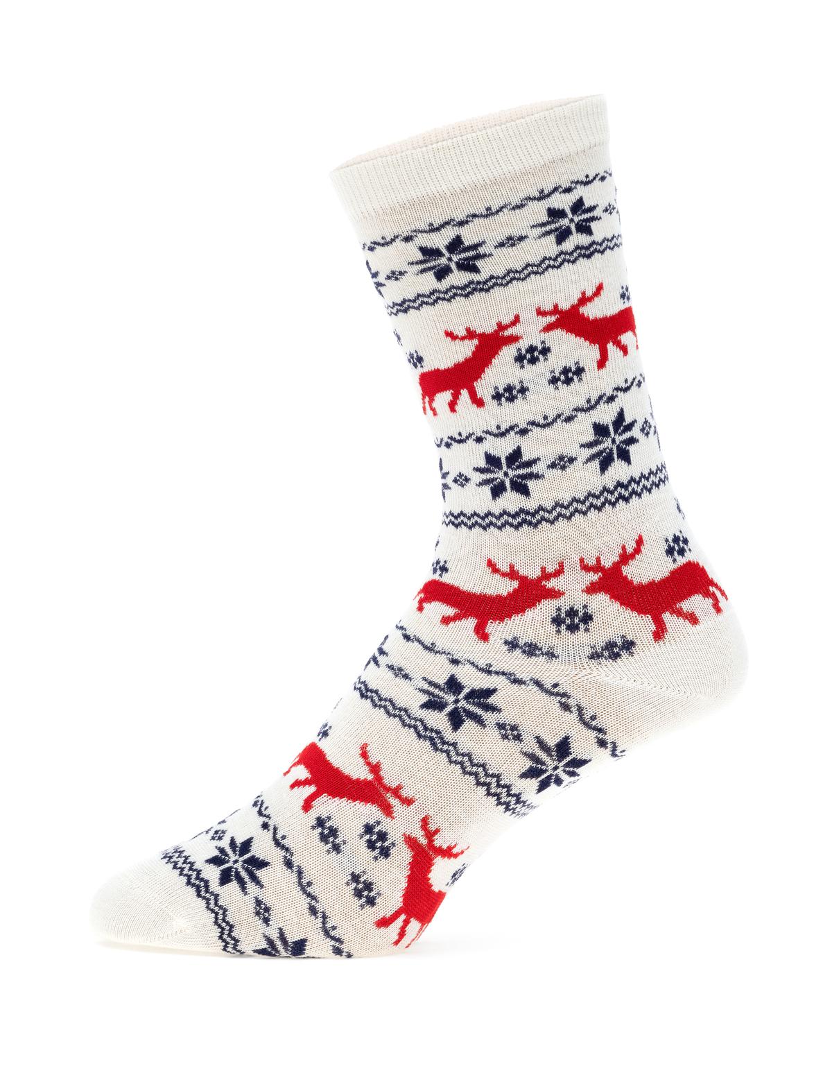 Kadın Kutulu Kırmızı 3'lü Yılbaşı Çorabı - 50301633002