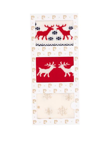 Kadın Kutulu Kırmızı 3'lü Yılbaşı Çorabı - 50301633002