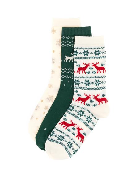 Kadın Kutulu Ekru 3'lü Yılbaşı Çorabı - 50301633001