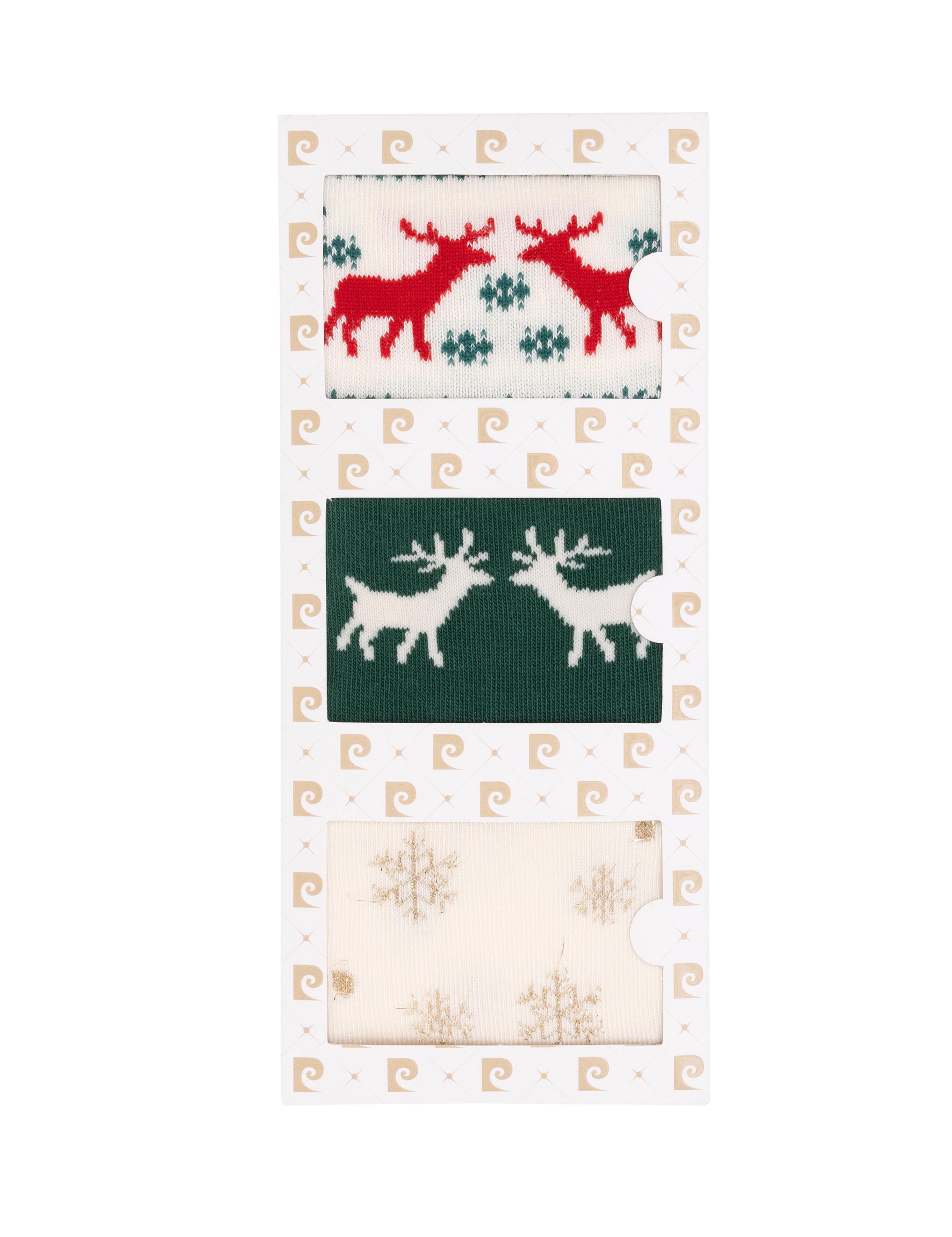 Kadın Kutulu Ekru 3'lü Yılbaşı Çorabı