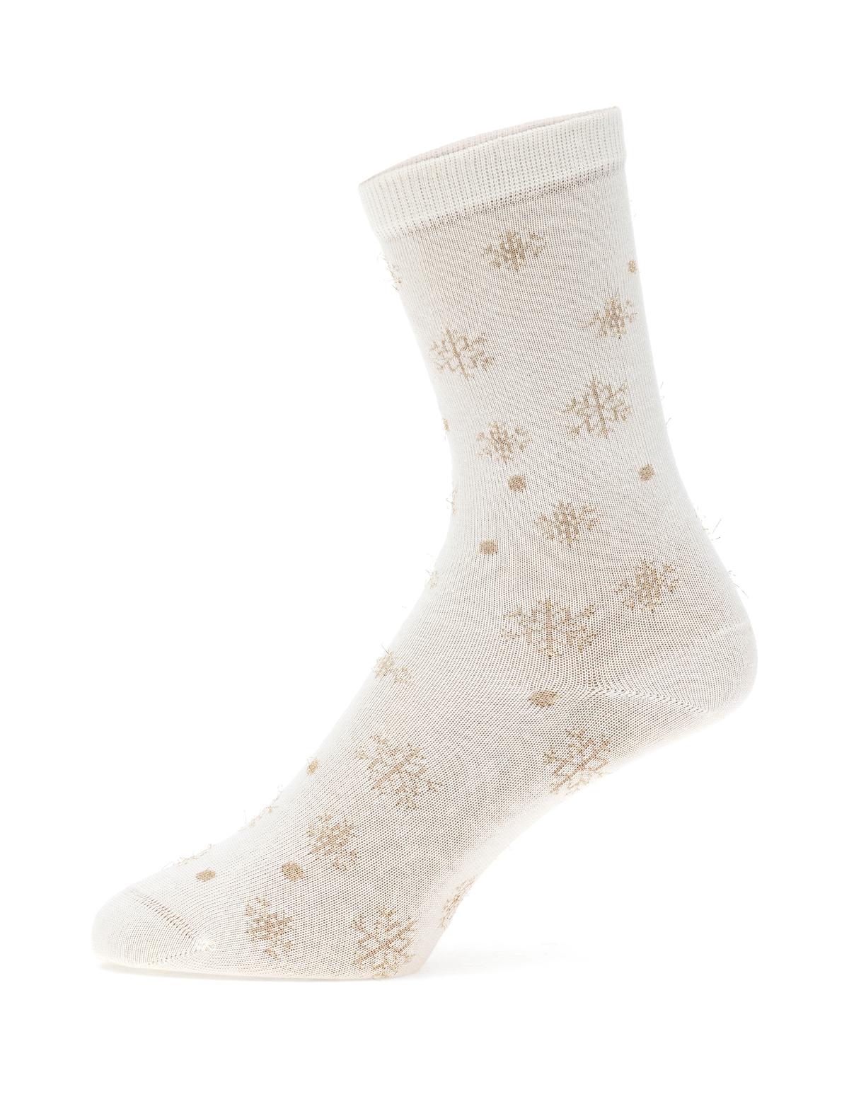 Kadın Kutulu Ekru 3'lü Yılbaşı Çorabı - 50301633001