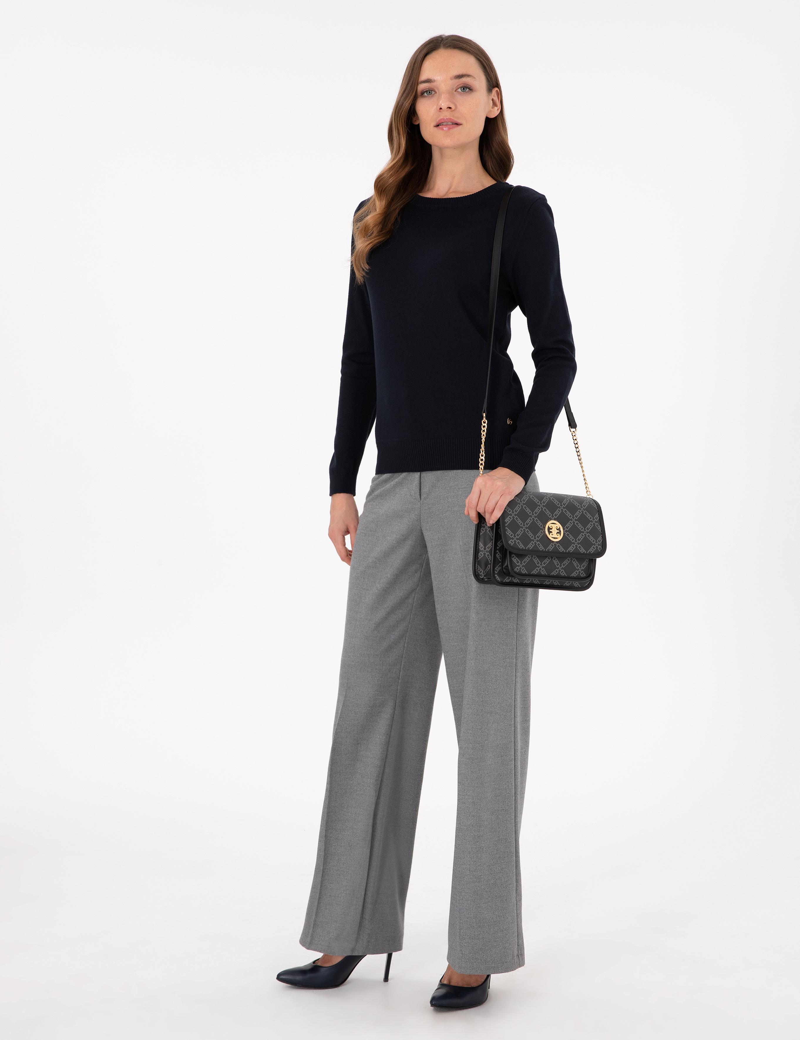 Lacivert Slim Fit Basic Kazak