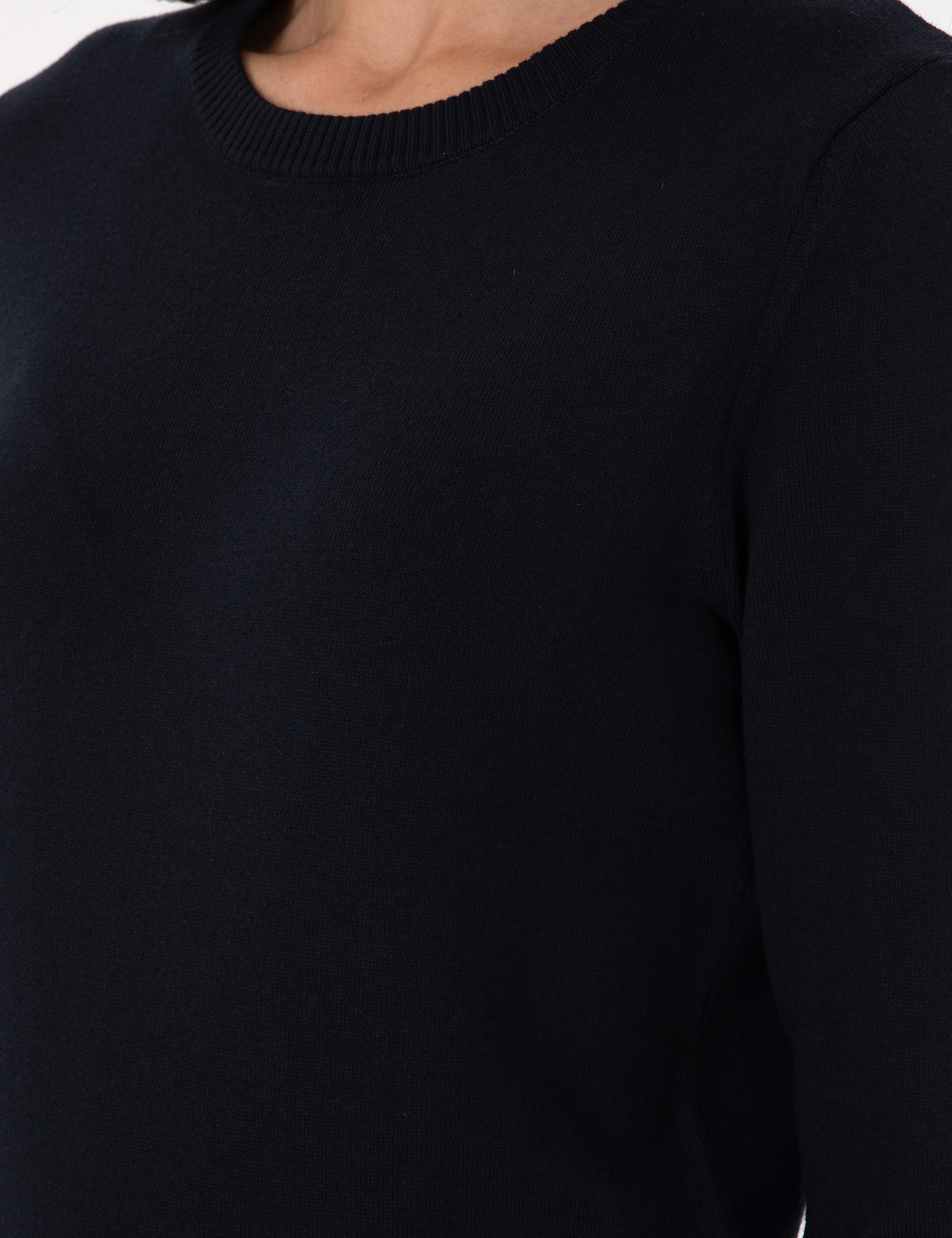 Lacivert Slim Fit Basic Kazak