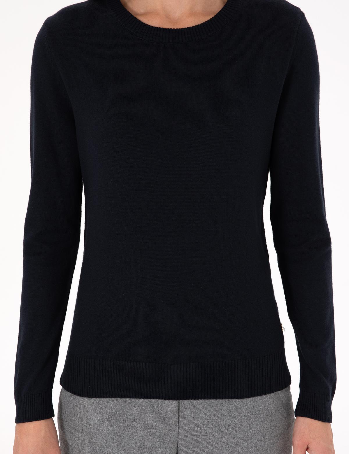 Lacivert Slim Fit Basic Kazak - 50300769033