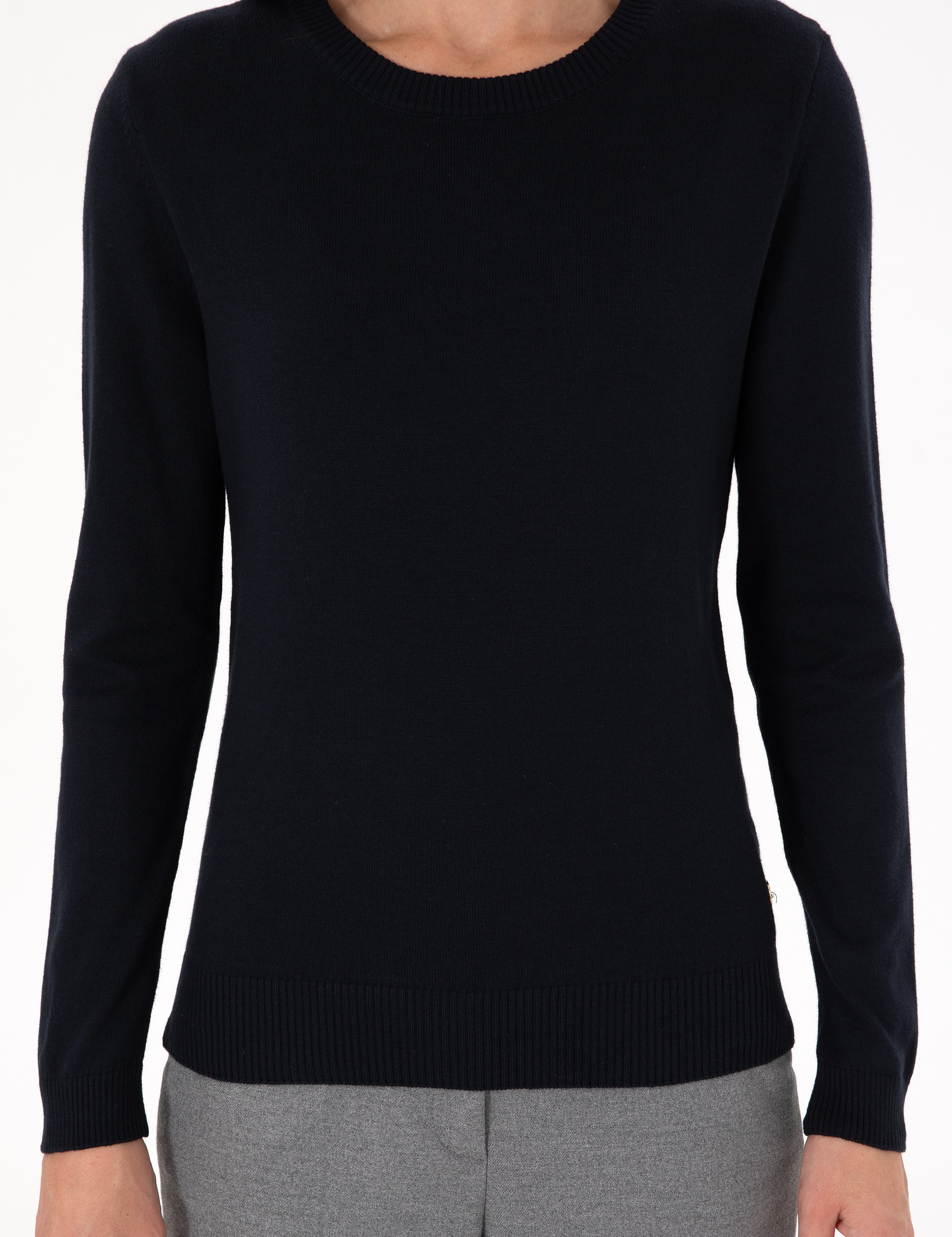Lacivert Slim Fit Basic Kazak - Image 6