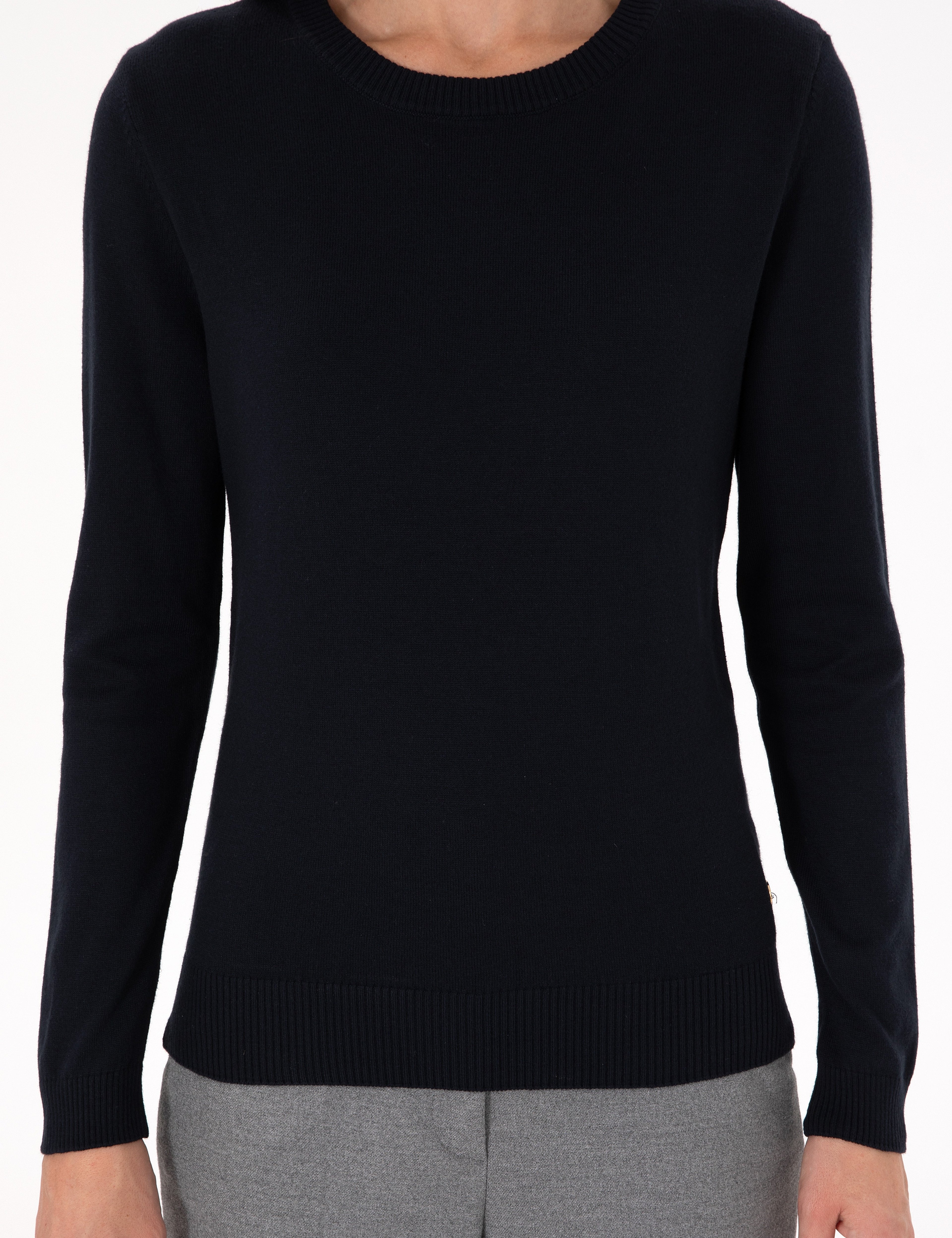 Lacivert Slim Fit Basic Kazak