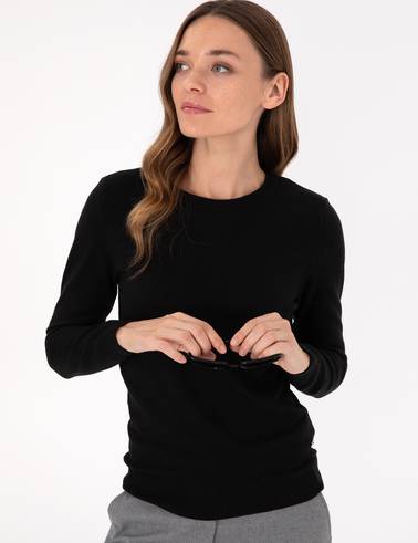 Siyah Slim Fit Basic Kazak