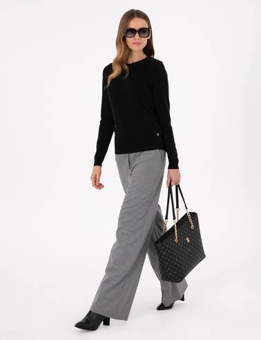 Siyah Slim Fit Basic Kazak