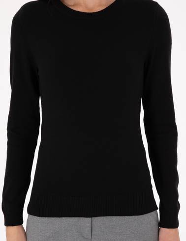 Siyah Slim Fit Basic Kazak